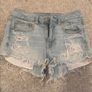 American Eagle Distressed/ lace detail shorts